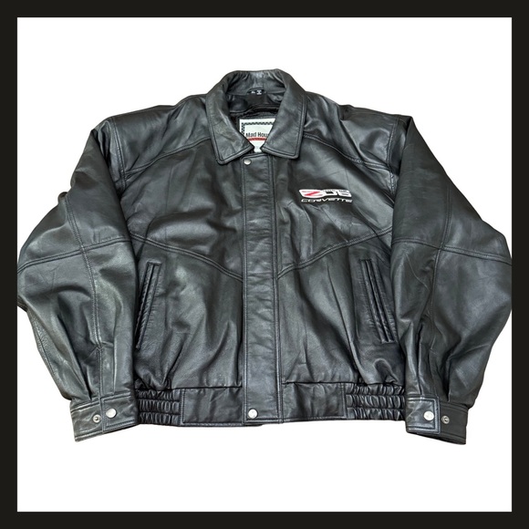 Corvette Z06 505 HP Leather Jacket Men’s XL Mad House GM Licensed Black EUC - Picture 3 of 12